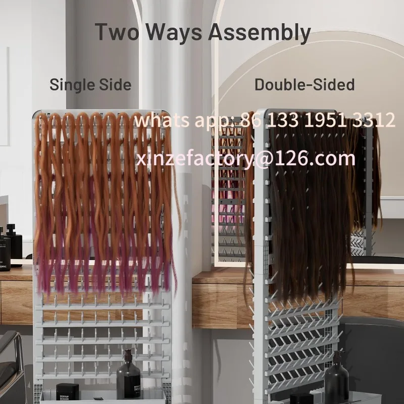 

Customizable 2-sided 280 Pegs Braiding Rack, Adjustable Hair Racks With Tray And 17 Braiding Tools