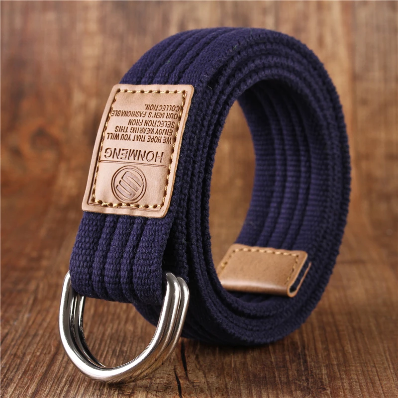Nieuwe heren en dames Koreaanse versie 16 kleuren dubbele lus gesp canvas riem 43 inch casual broek canvas riem jeugd broek riem