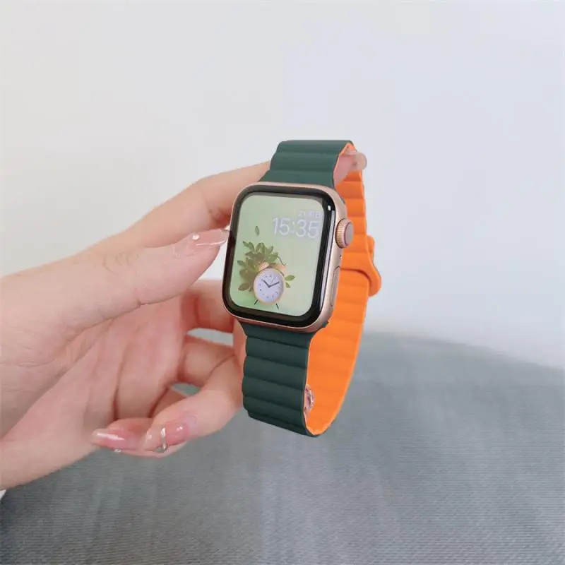 Magnetic Strap For Apple Watch Band 46mm 45mm 49mm 40mm 42mm 41mm Silicone Sport Bracelet iWatch Series ultra 10 9 6 7 8 se 44mm