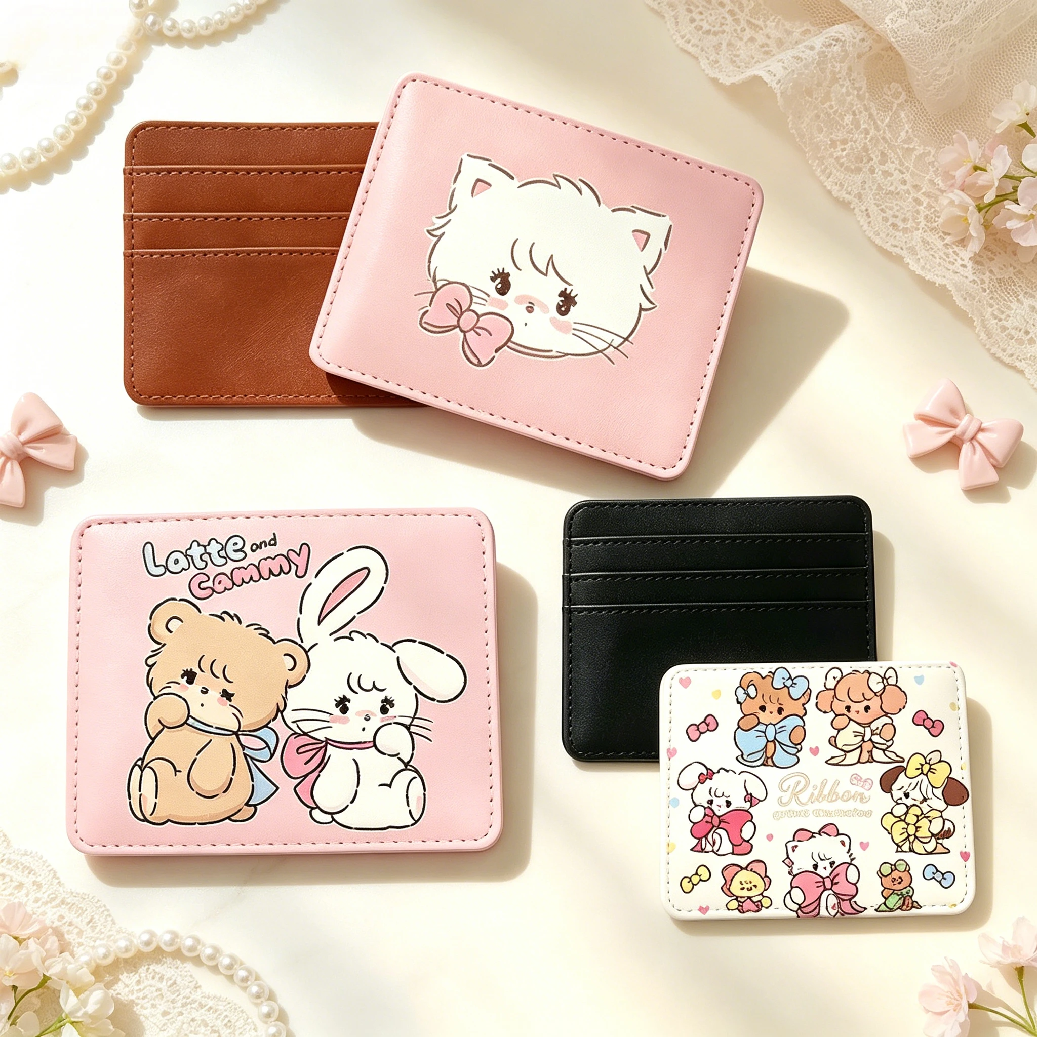 Kawaii MIKKO Purses Ultra Thin Mini Bank Credit Card Holder Wallet MEN Women Small Coin Cards Cover Pouch Case Bag Wallet Gift