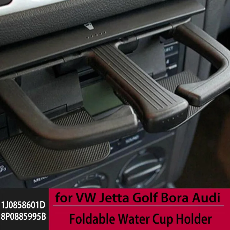 1J0858601D 8P0885995B Foldable Water Cup Drink Holder Mount Stand for VW Jetta Golf Bora Audi Dashboard Beverage Cup Holder