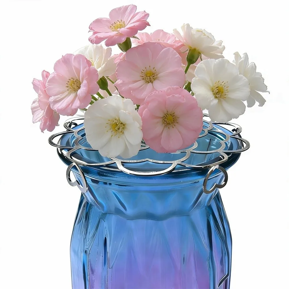 Stainless Steel Vase Flower Fixing Artifact Foldable Hollow Out Flower Retaining Support DIY Flowers Stem Holder Party