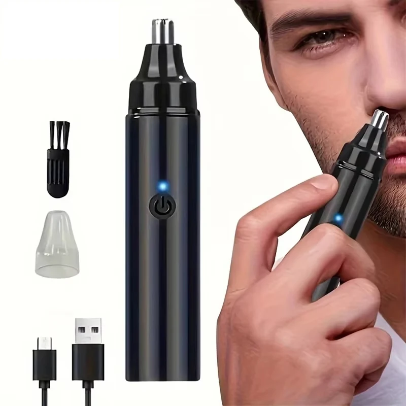 Electric Nose Hair Trimmer Portable Nose Ears Hair Eyebrow Trimmer for Men Women Rechargeable Painless Clipper