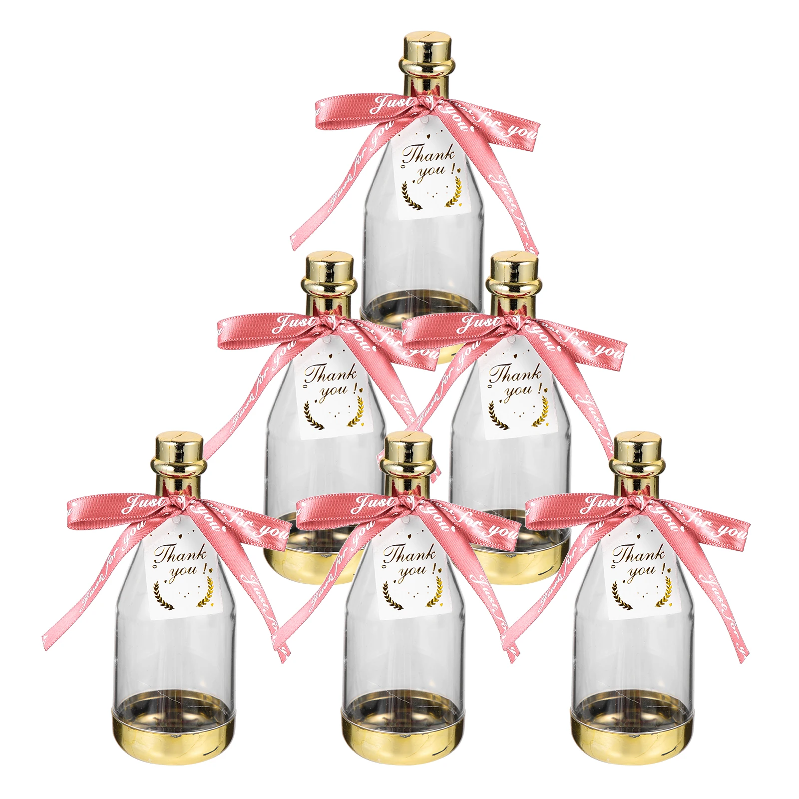 

Bottle Shaped Pink Cloth Lightweight Wedding Party Container Visible Design Case Birthday Gifts Female