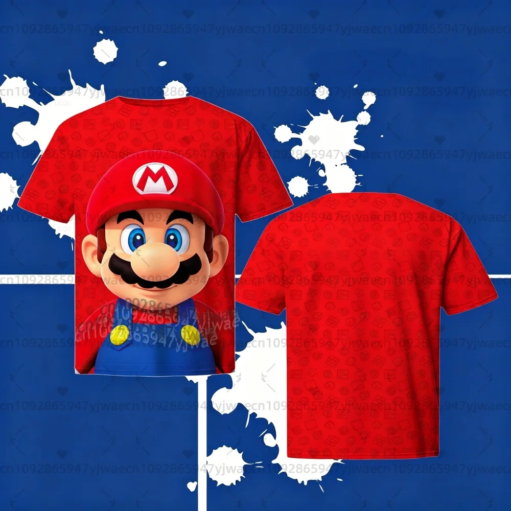 Koszulka męska Super Mario Bros. Yoshi Peach 2026, letnia sukienka dla dzieci, koszulka chłopięca, koszulka męska damska z krótkim rękawem, urocze koszulki urodzinowe dla dzieci. — zdjęcie 4
