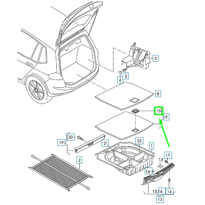 Luggage Compartment Floor Handle For VW Golf 7 GTI GTD Plus Sportsvan e-Golf MK7 Tiguan 5N Skoda Ocatvia 2 A5 5N08871839B9