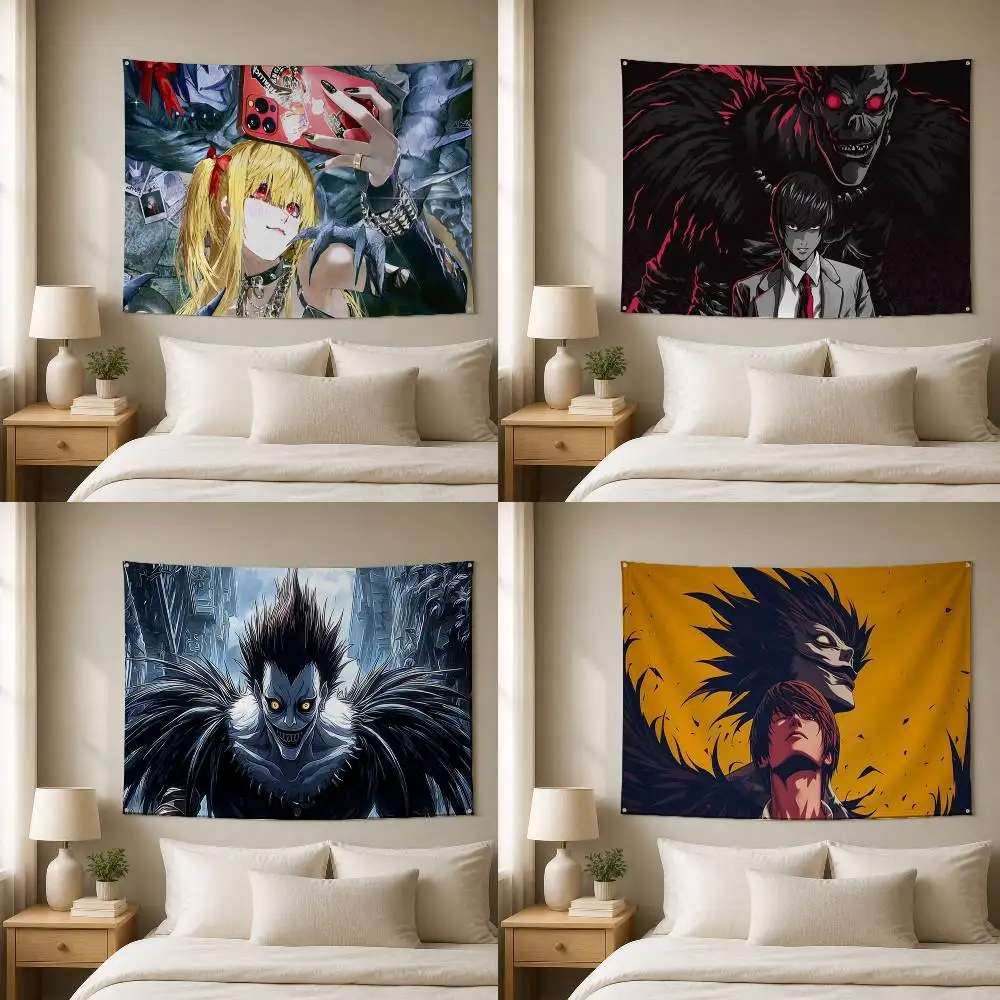 Death Note DN Classic Dark Anime  Decorative Hanging Flag with Grommets for Garage Bedroom Dorm Wall Decor