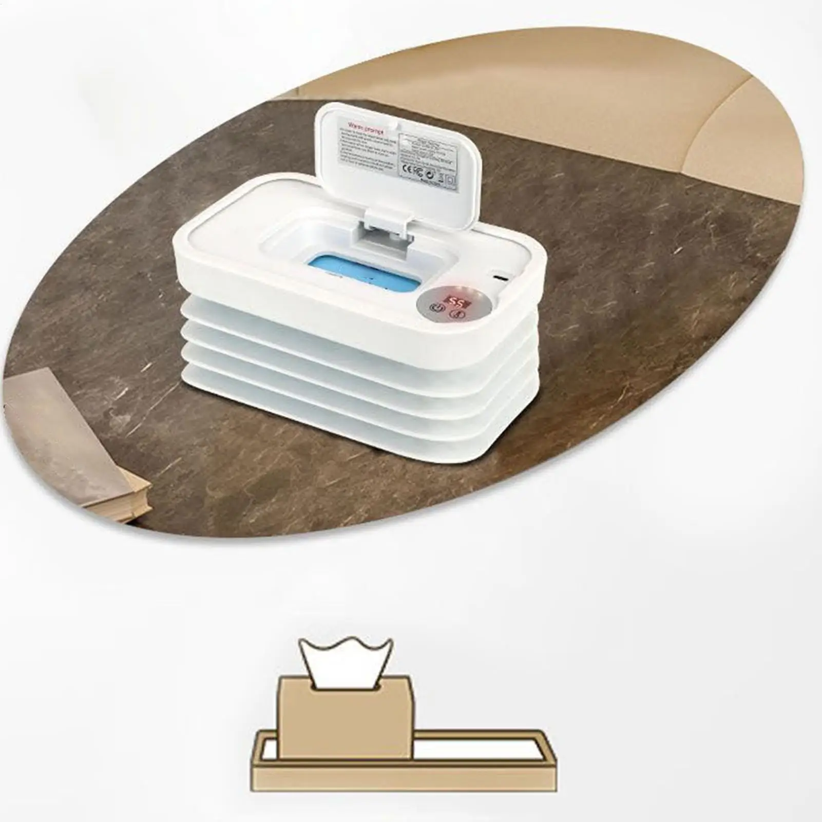 Diaper Warmer Wipes For Baby Folding Diaper Wipe Warmer & Dispenser For Traveling Rapid Heating Baby Supplies For Road Trips