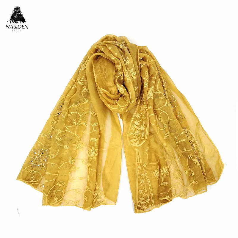 EBAY Sciarpa di seta con punta chiusa e strass ricamati in seta artificiale nuova primavera