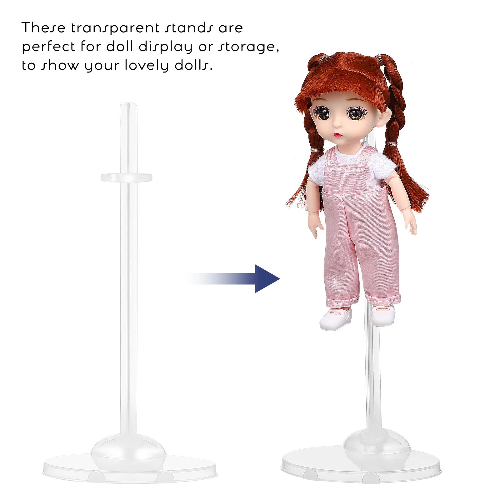 4 pcs Waist Bracket Miniatures Display Stands Clear Plastic Figurine Holder Stand Action Figure Support Portable Character