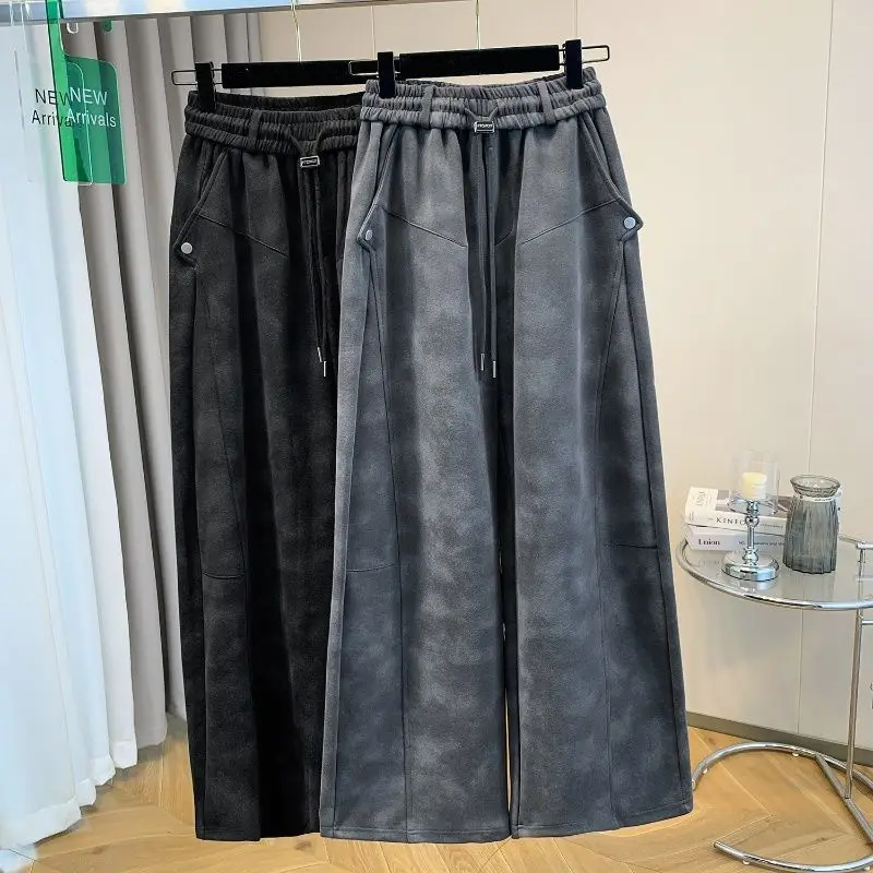 

Loose Men's Bananas Pants Large Size 300 Pou High Waist Dyed Scythe Pants Autumn Winter New Sle Casual Wide Leg Pants