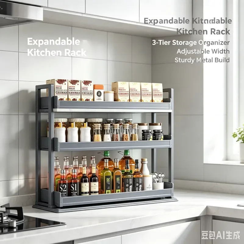 Modern Metal Telescopic Kitchen Bracket Waterproof Rust Proof Wall Mount Storage Rack For Pots And Pans Durable Home