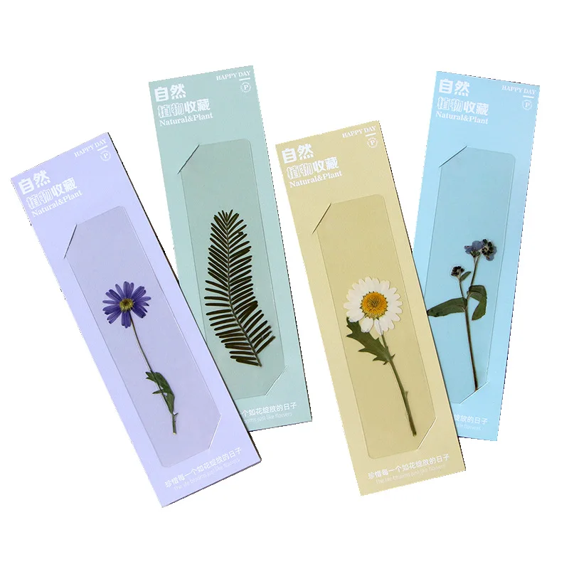 Segnalibro in rilievo con fiori secchi trasparenti per animali domestici per le vacanze Campione di piante in plastica Regalo creativo Manuale letterario fresco Porta libri di lettura