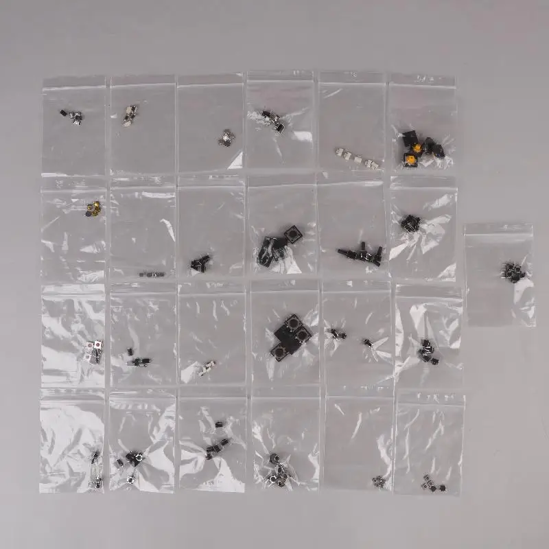 125 قطعة/المجموعة مايكرو اللباقة مفتاح بـزر دفع 25 أنواع البلاستيك SMD DIP 2*4 3*6 4*4 6*6 12*12 إعادة تعيين مفاتيح أوراق صغيرة لاردوينو #5