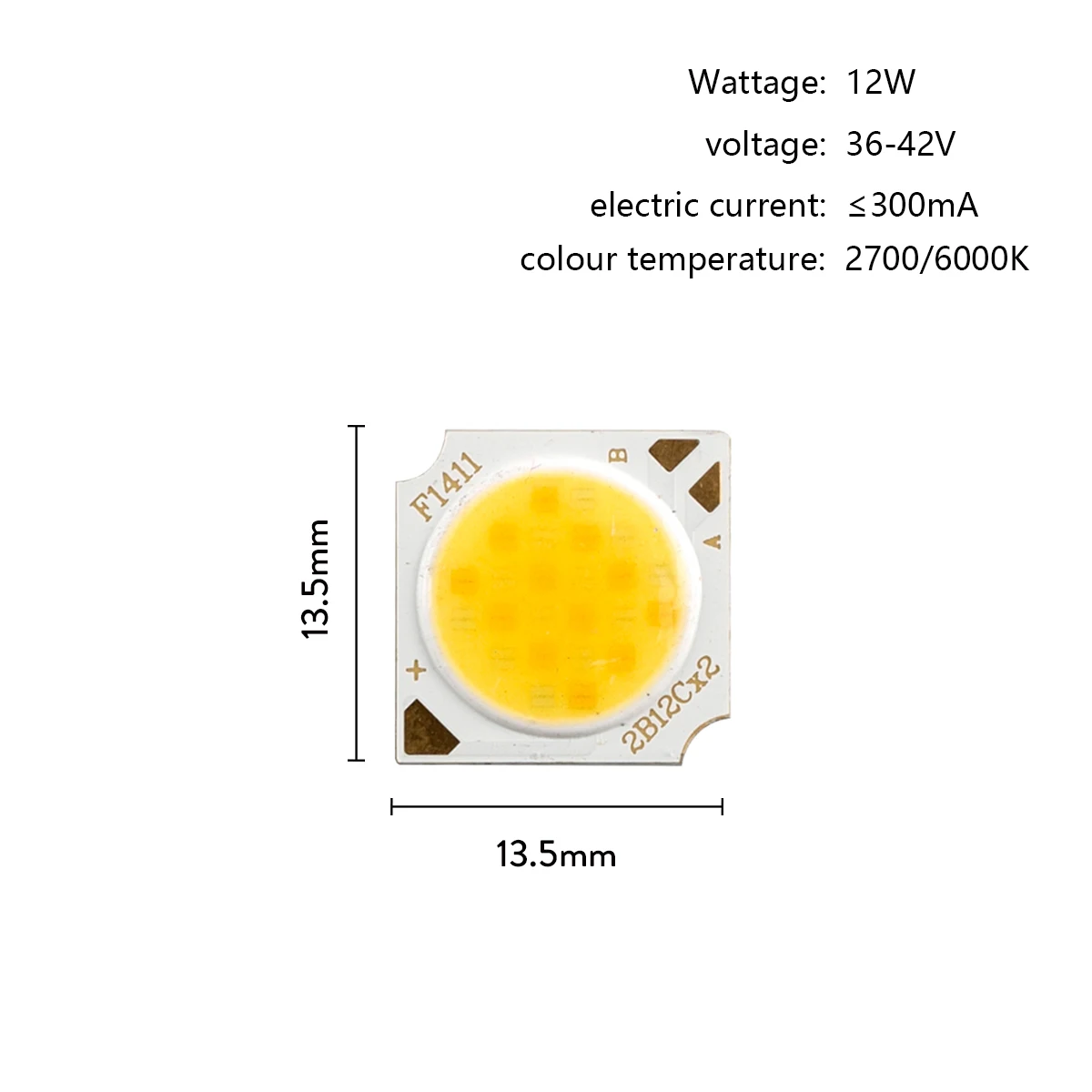 2Pcs LED Dual Color COB Chip 15V 36V 54V 72V 90V Cool Warm White 5W 7W 12W 18W 24W 36W For DIY Spotlight Track Flood Light