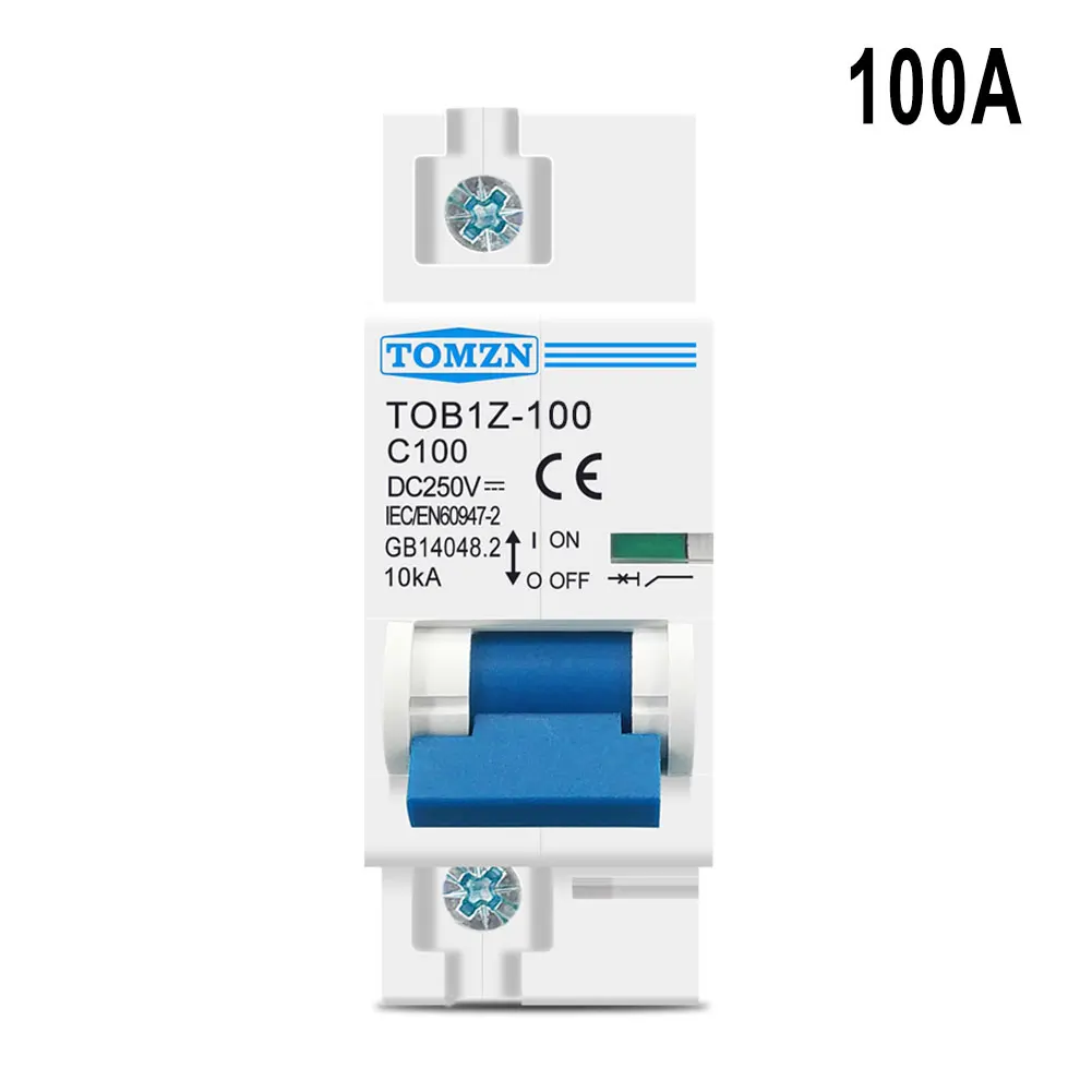 250V Circuit Breaker Select Level 3 TOB7Z-63 Main Switch 100A Accessories For C-curve Battery For Photovoltaic Systems