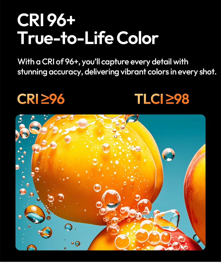 Ulanzi C01 100 W tragbare COB-Leuchte, 2700 K–6500 K, zweifarbig, leicht, für Kamera, Fotografie, Smartphone, Vlog, Livestreaming – Detail 10