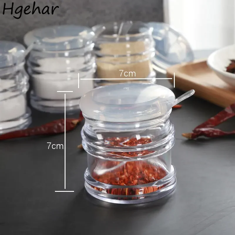 

4 шт. мини-банка для приправ, пластиковая прозрачная бутылка для специй, влагостойкая банка для хранения приправ, кухонный портативный шейкер для перца