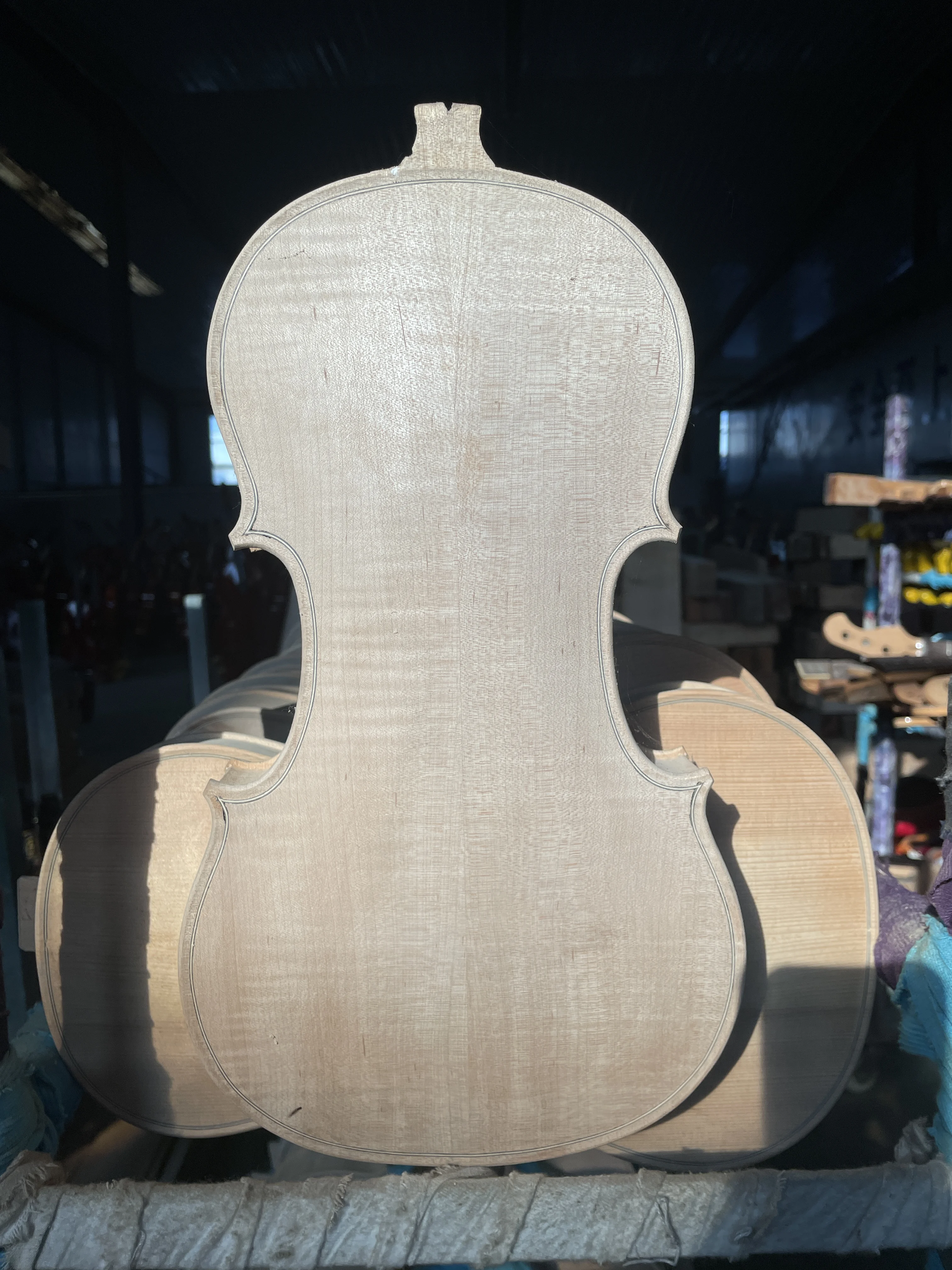 Unfinished White Violin, All Stained Violin Body, 4/4 Stained Violin Body, Upper Part of European Maple and fir