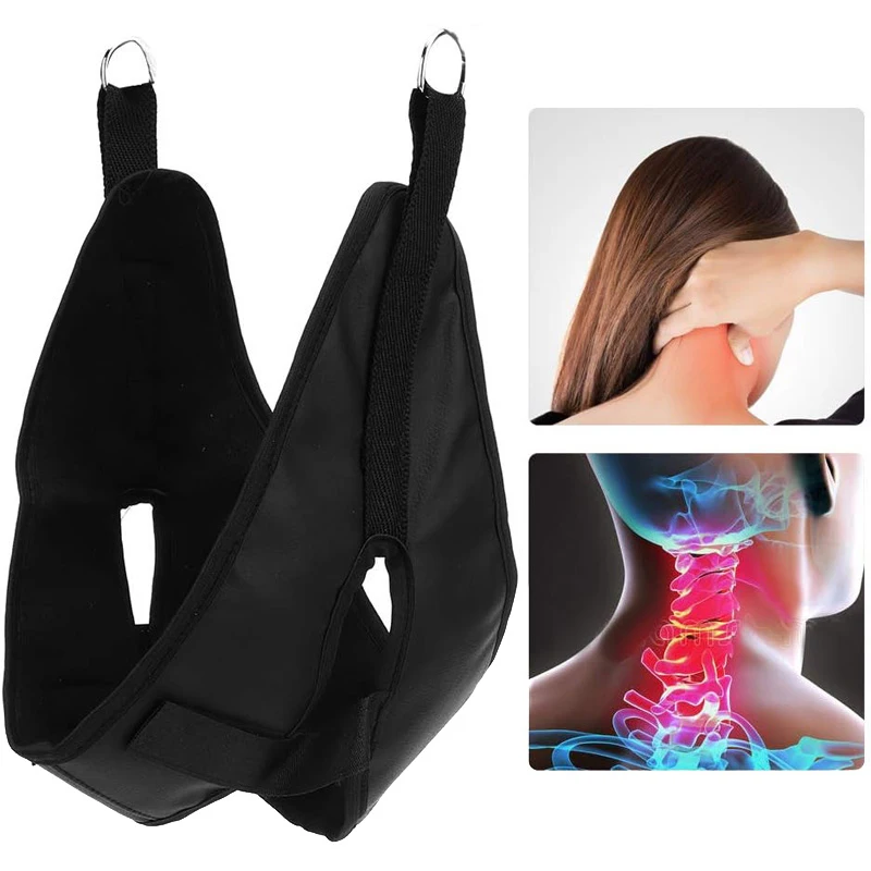 1pcHanging Cervical Traction Device Soft Neck Stretching Belt Pain Relief Metal Bracket Chiropractic Neck Traction Cushion Brace