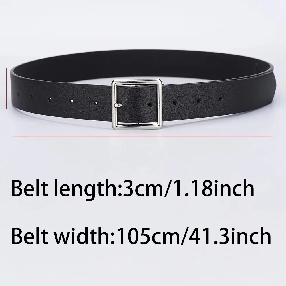 2023 frauen Gürtel Weiche Pu Leder Gürtel Quadratische Schnalle Pin Schnalle Jeans Schwarz Gürtel Chic Luxus Marke Phantasie Vintage Strap weibliche – Detail 3