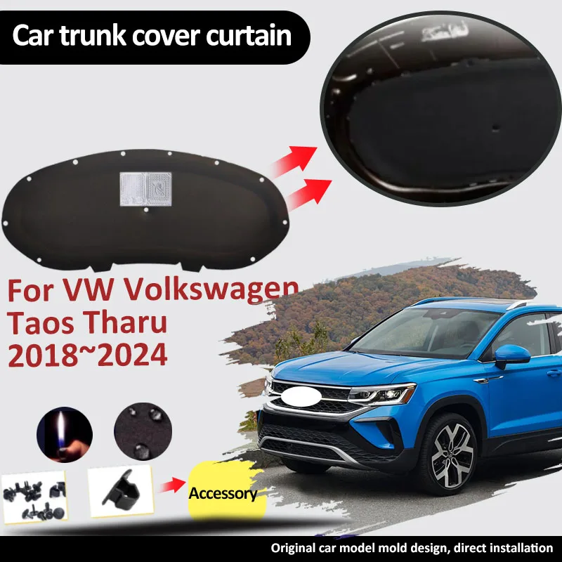 For VW Volkswagen Taos Tharu 2018~2024 2020 2021 2023 Car Engine Hood Sound Soundproof Hood Insulation Cotton Mat Car Accessorie