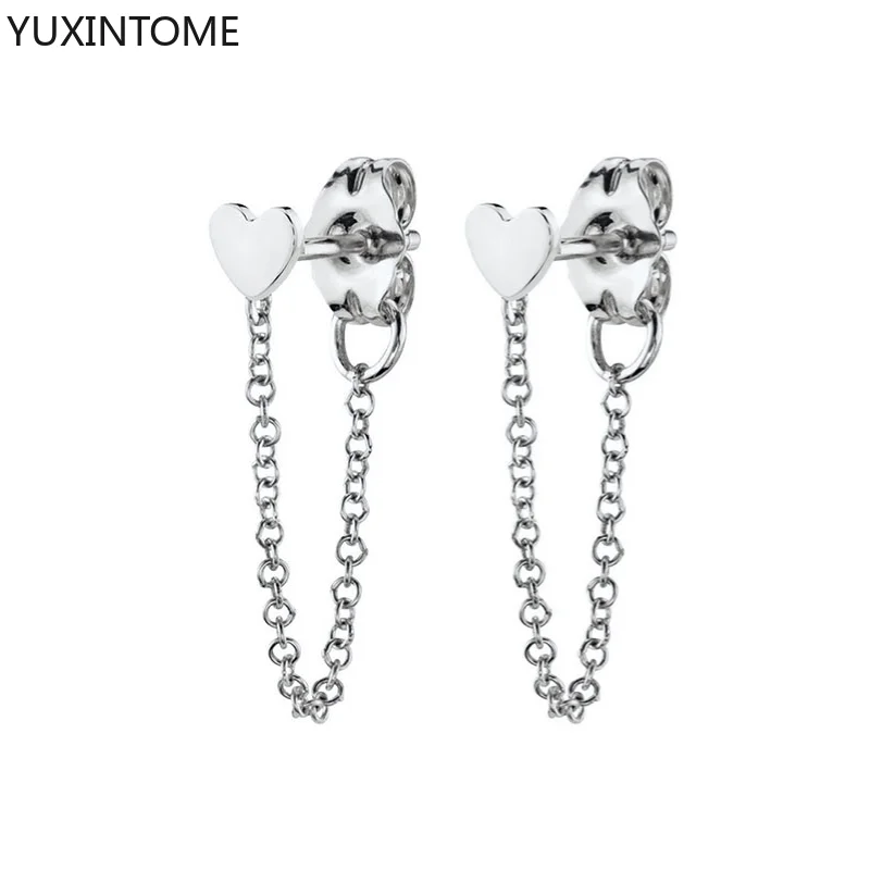 Women's 925 Silver Crystal Tassel Stud Earrings