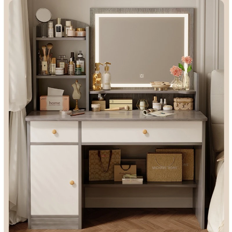 Multi-functional Dresser, chest, integrated girls' bedroom, simple worktable with mirror, makeup table