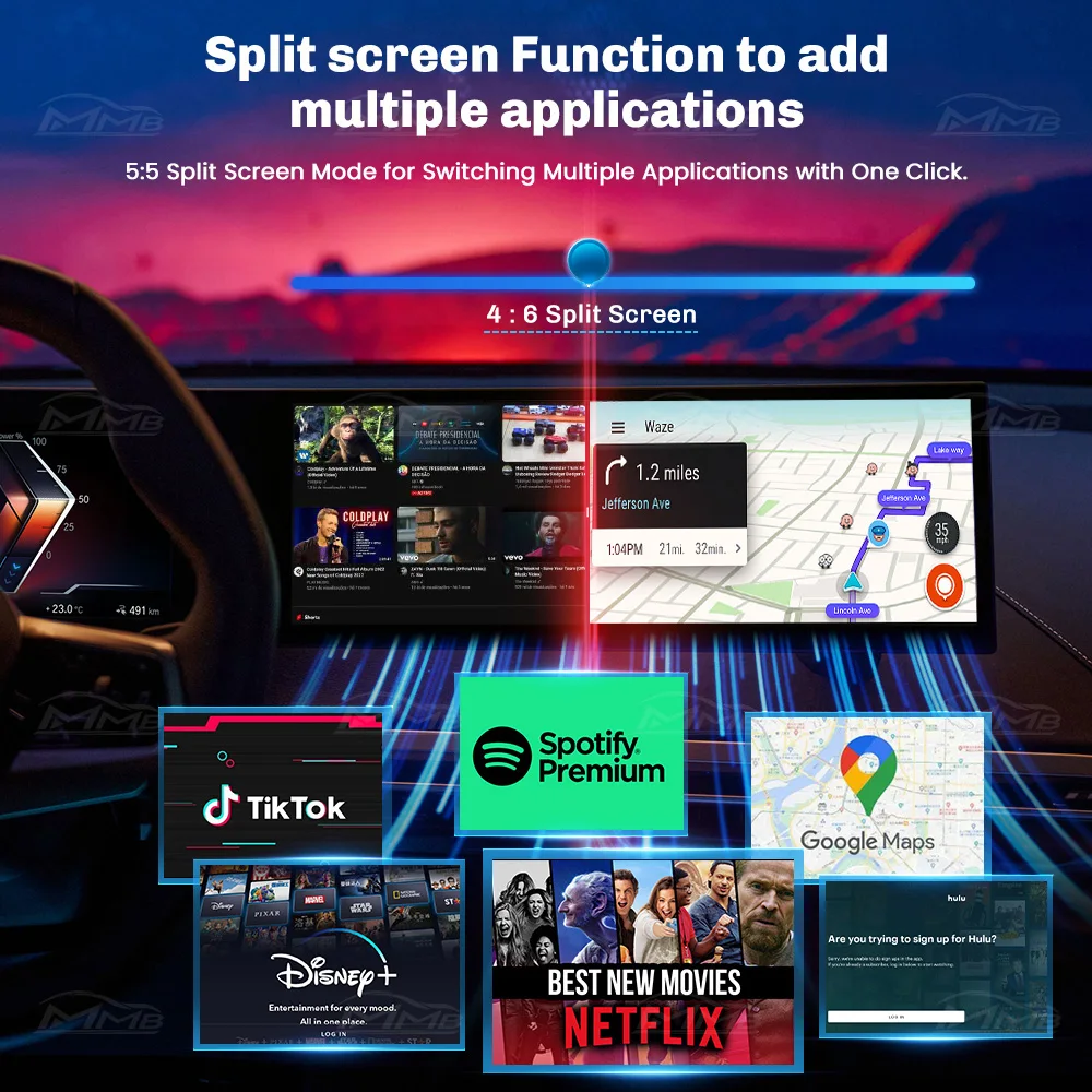 STLFJoyeAuto MMB 8GB + 128GB Android 13 Wireless CarPlay AI Box لسيارات BMW |   يوتيوب نيتفليكس خرائط جوجل