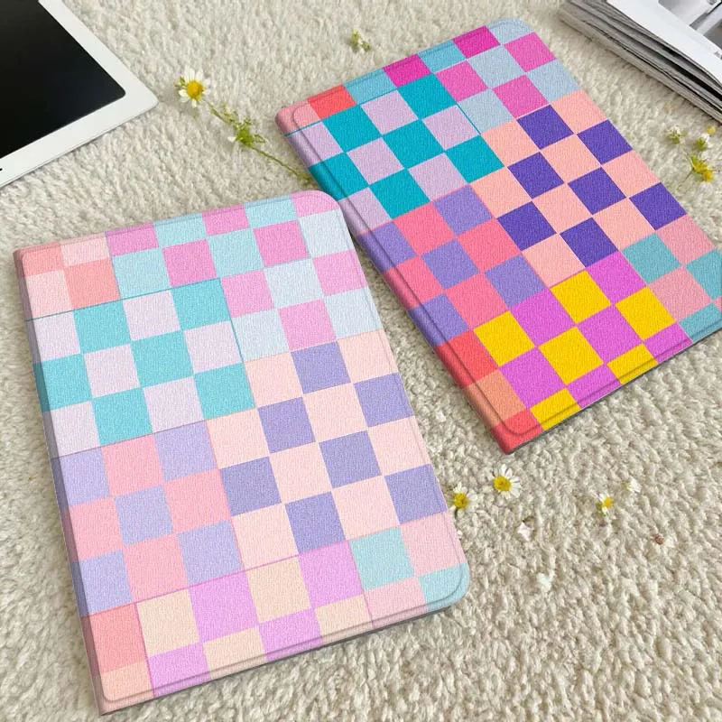 

Pastel Checkerboard Pattern Tablet Case For Xiaomi Redmi Mini Pad SE K 2 4 5 6 7 8 2023 2025 11 8.8 11.2 10.1 Pro Gift