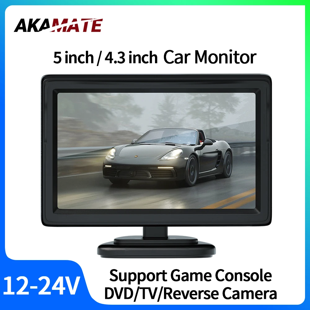 Car Monitor for Game Console DVD TV Parking Reverse Camera Video CVBS Camera Input TFT Screen Easy Installation 12V 24V Car Monitor for Game Console DVD TV Parking Reverse Camera Video CVBS Camera Input TFT Screen Easy Installation 12V 24V