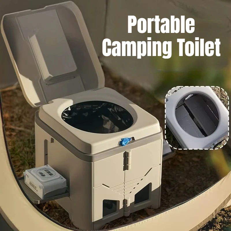 Folding Portable Camping Toilet Adult Compact Travel Toilet Odor-proof Outdoor Emergency Toilet for Camping Car Travel