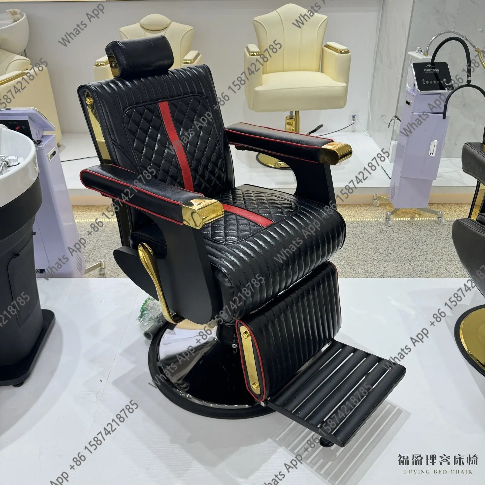 New hairdresser chair High-end hairdresser can be lifted and rotated to put down the retro oil head chair