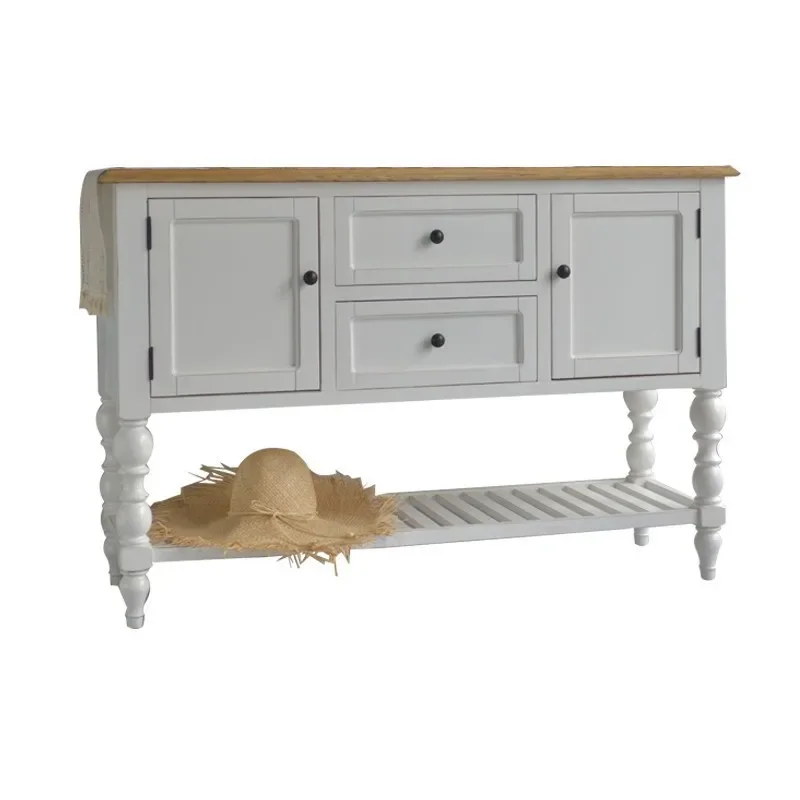 

American porch cabinet European living room decorative cabinet porch table Solid wood porch foye