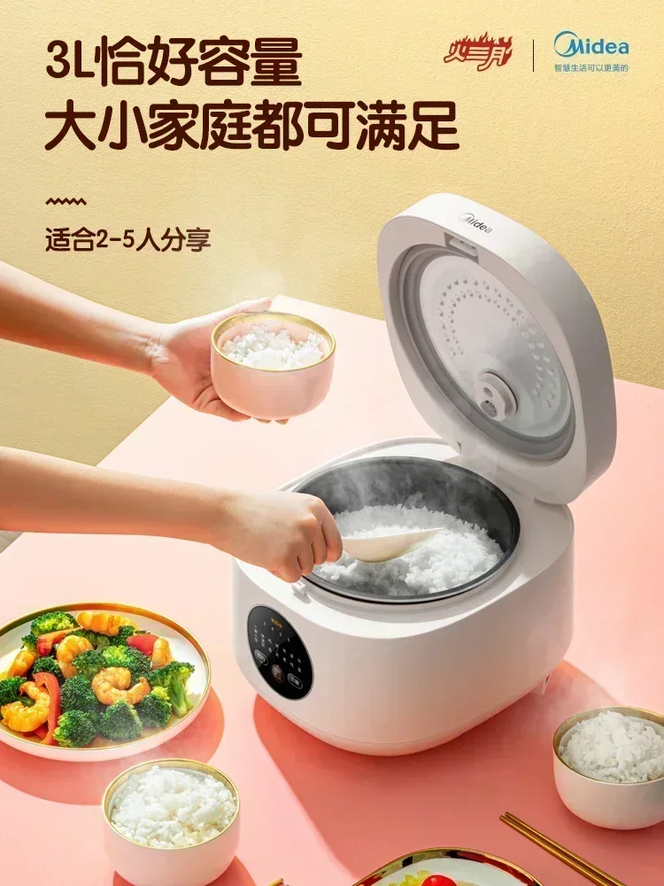 220V Rice Cooker 5L Household Multifunctional Rice Cooker Rice Cooker Soup 3 Liters Smart Reservation For 3-4 People