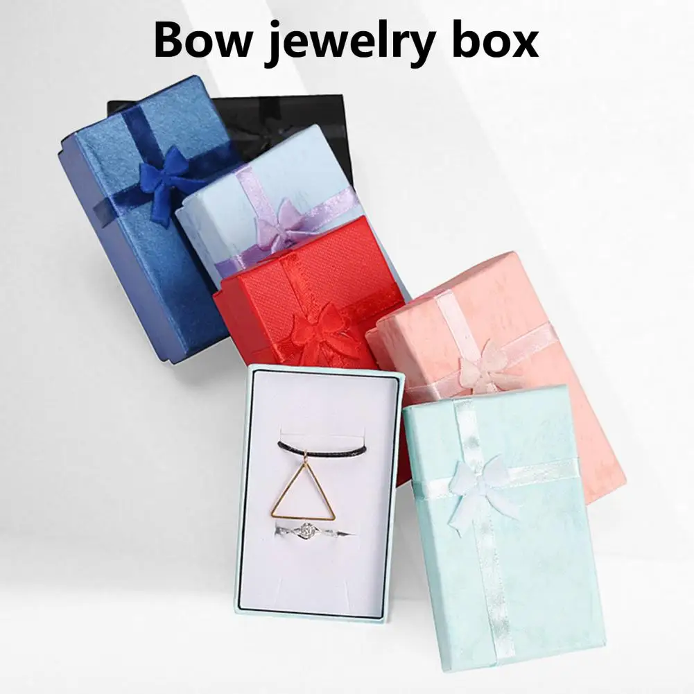 Jewelry Gift Box Cardboard Bracelet Box 6 Colors Decorative  Fashion Romantic Necklace Organizer Holder