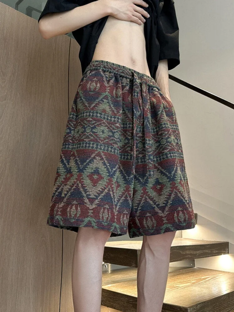 

Summer Men's Printed ort Pants Casual Loose Fit Oversize Five-Quarter Length Breathable Comfortable Faionable Ethnic Sle