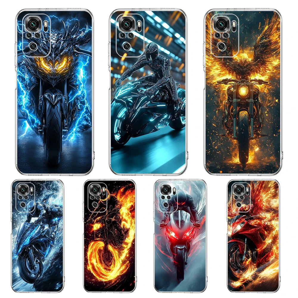 حافظة هاتف شفافة لهاتف Redmi 14C 13C 12C 10C Note 14 13 12 11 K40 K50 Plus Pro 4G 5G غطاء ناعم شل حقائب Fundas للدراجات النارية