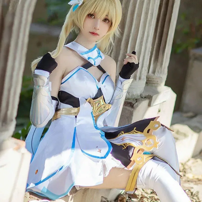 Traveler Cosplay Costume Game Genshin Impact LED Female Lumine Dress Full Set Oufits With Shinning Lights NM33