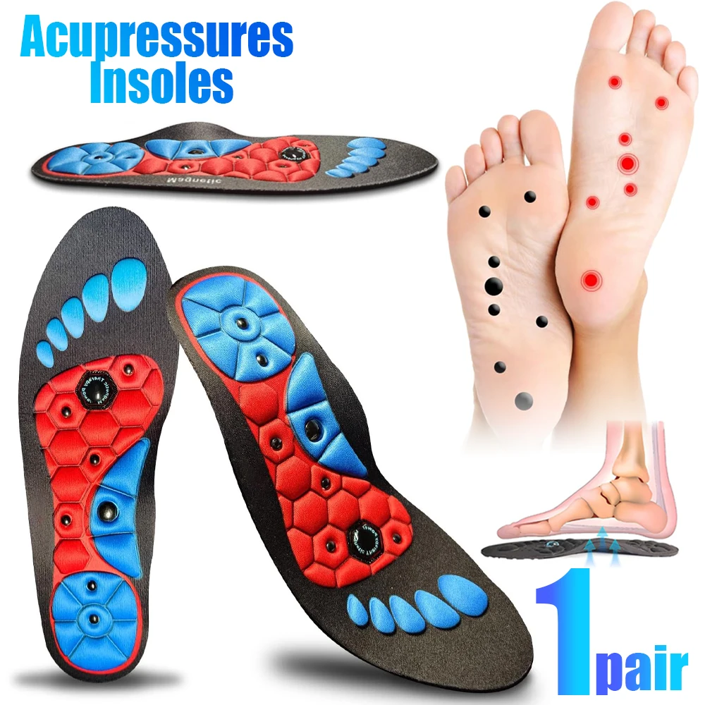 Unisex Acupressure Foot Insoles Orthopedic Shoe Soles Magnetic Therapy Massage Acupoints Arch Support Plantar Fasciitis Insole