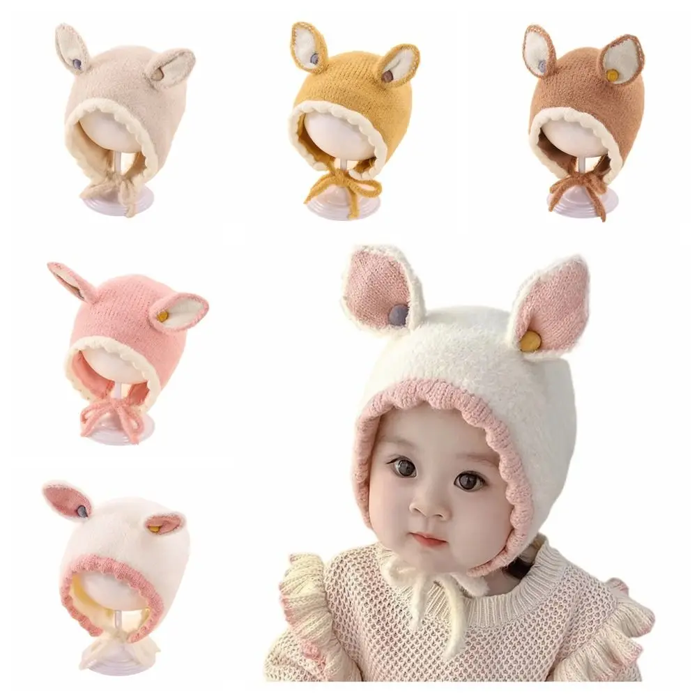 

Cute Cartoon Baby Knit Hat Rabbit Ears Ear Protection Baby Ear Protection Hat Warm Baby Knitted Hats Autumn Winter