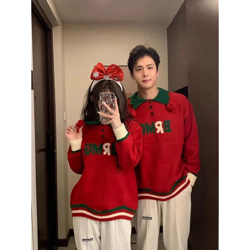 

Couple's Clothing Autumn and Winter New Design Sense Niche Sweater Loose and Lazy Style Atmosphere Sweater Top