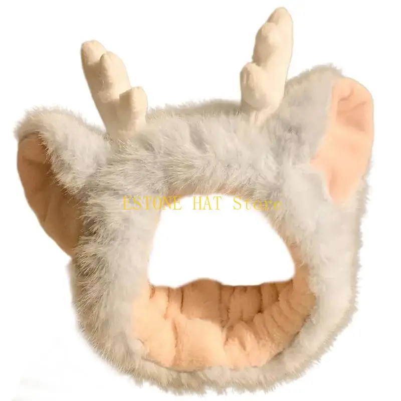 

49MF Women Hairband Dragon Horn Furry Birthday Party Photo Booth Props for Girls
