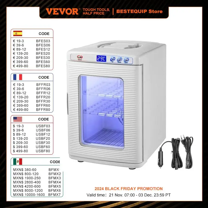 VEVOR 25L Reptile Incubator Scientific Lab Automatic Incubator Egg Breeding Hatchery Work for Thermostats Snakes and Turtles