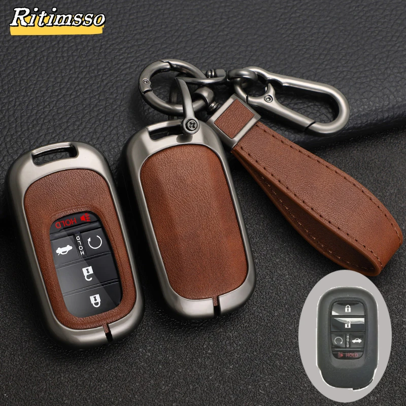 Alloy+TPU Car Remote Key Fob Cover Case Holder Protector for Honda Civic 11th  Accord HR-V CR-V CRV 2023 2024 Car Accessories