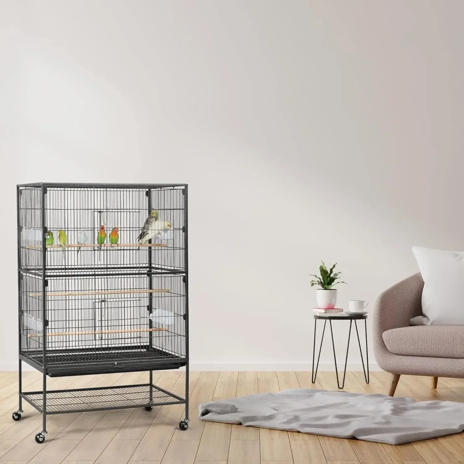 For 52-inch Wrought Steel Standing Large Flight King Bird Cage for Cockatielsn Pigeons Parrot Bird Cage Birdcage with Stand