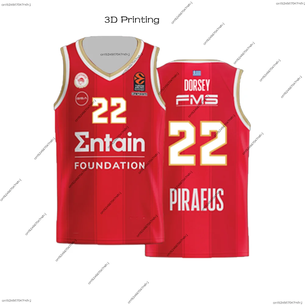 24/25 New Arrivals Greek Basketball Olympiacos BC Men Basketball Jersey T-Shirt Basketball Jersey Special Basketball Kit