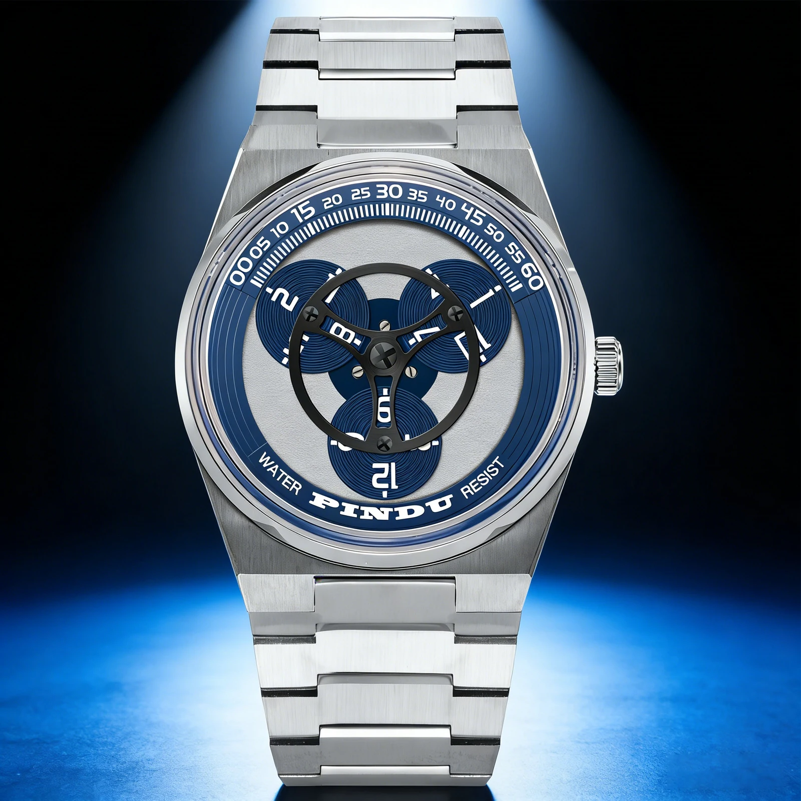 PINDU Design Neue mechanische Uhr mit Miyota 8215-Uhrwerk für Herren, 40 mm, Saphirglas, Edelstahl, wasserdicht, luxuriöse Automatikuhr