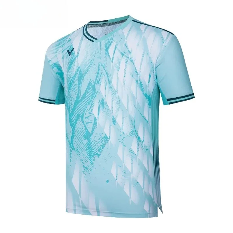 2025 جديد للنصر ملابس كرة الريشة مضرب الرياضة قصيرة الأكمام تي شيرت مريح للتنفس ماصة للعرق قمة رائعة #4