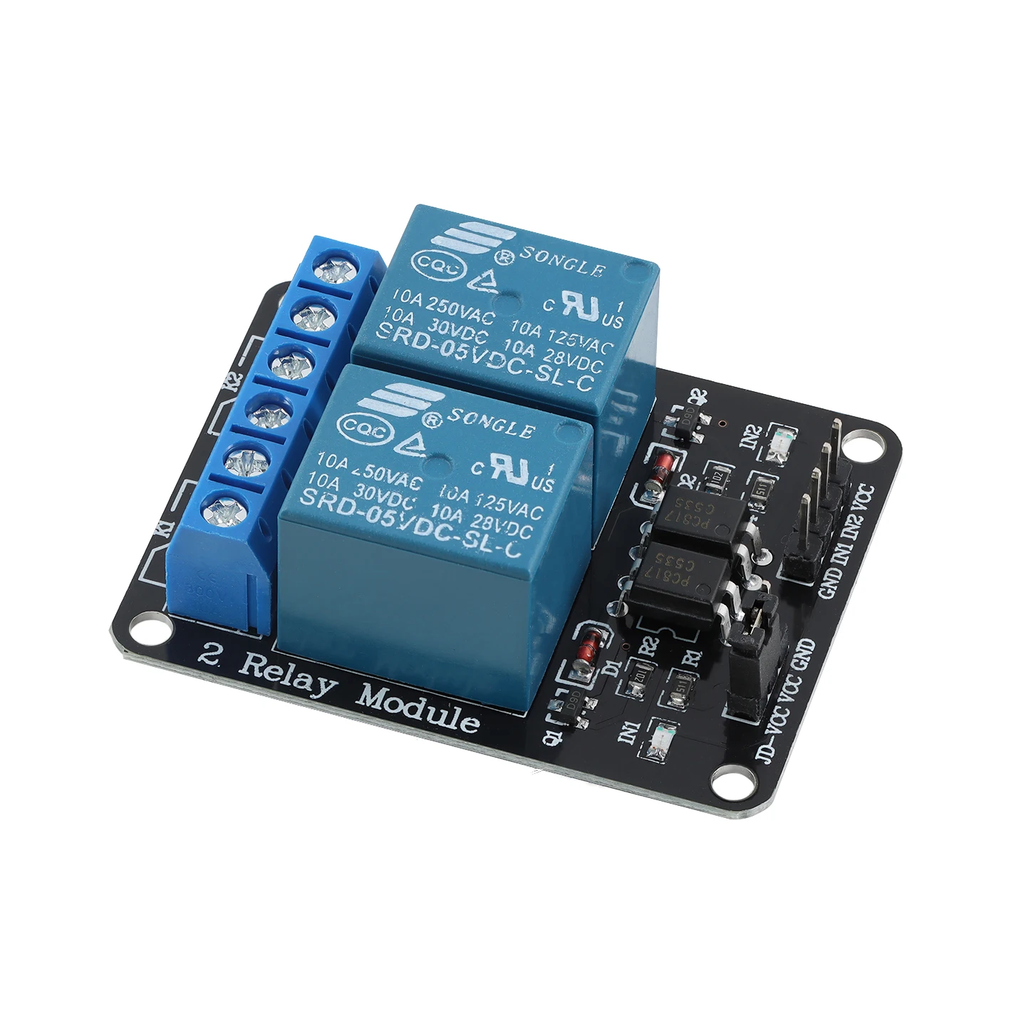 2 Channel DC 5V Relay Module with Optocoupler Low Level Trigger Expansion Board for Arduino R3 MEGA 2560 DSP ARM PIC AVR